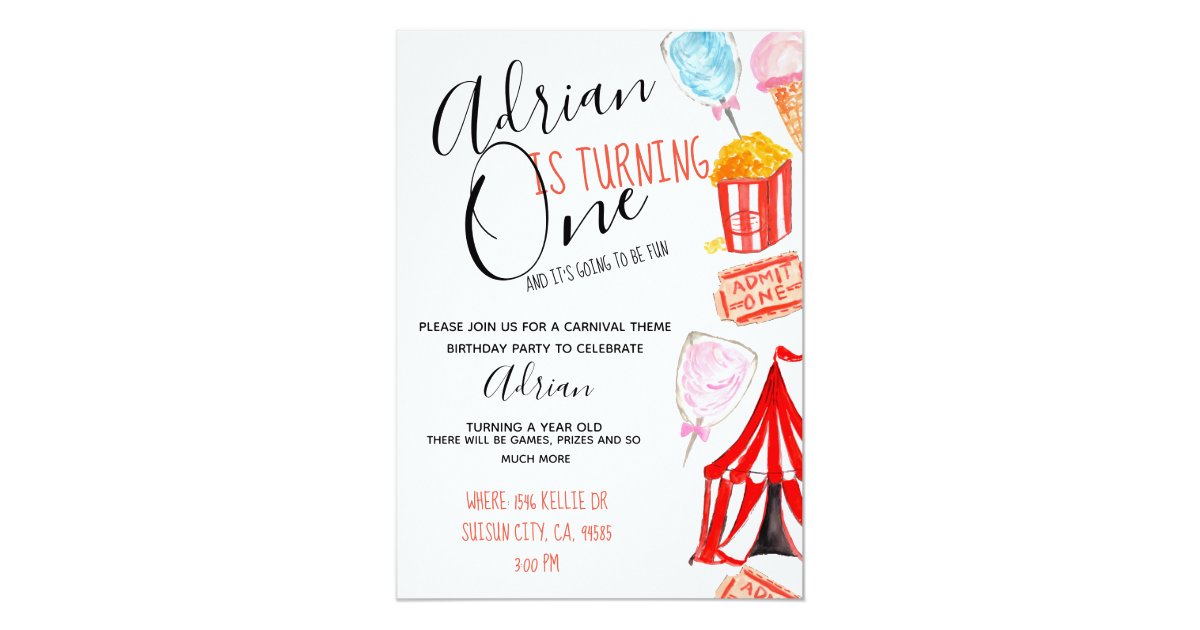 かわいいカーニバルのサーカスの子供のパーティーのinvitiation 招待状 Zazzle Co Jp