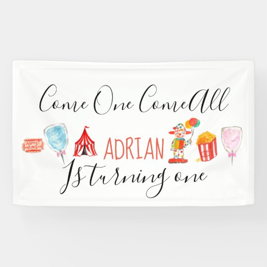 かわいいカーニバルのサーカスの誕生会の旗 横断幕 Zazzle Co Jp かわいいカーニバルのサーカスの誕生会の旗 横断幕 Zazzle Co Jp