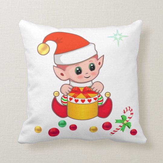 かわいいクリスマス小妖精や小人 甘いお菓子 クリスマスボール クッション Zazzle Co Jp