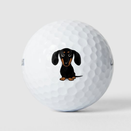 かわいいショートハスの黒とタンダックスフンド犬 ゴルフボール Zazzle Co Jp