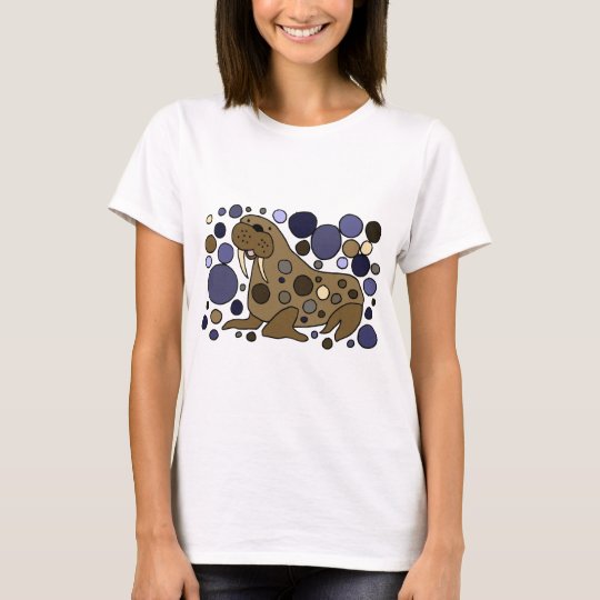かわいいセイウチの抽象美術のデザイン Tシャツ Zazzle Co Jp