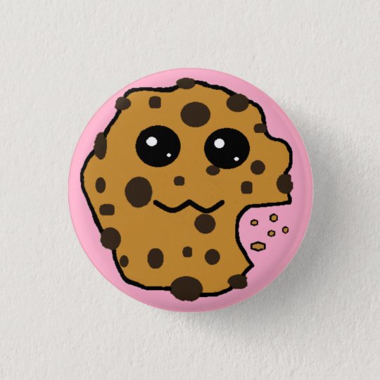 かわいいチョコチップクッキーのピンク 缶バッジ Zazzle Co Jp