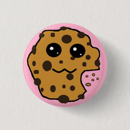 かわいいチョコチップクッキーのピンク 缶バッジ Zazzle Co Jp