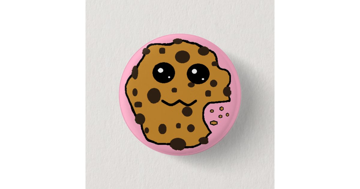 かわいいチョコチップクッキーのピンク 缶バッジ Zazzle Co Jp