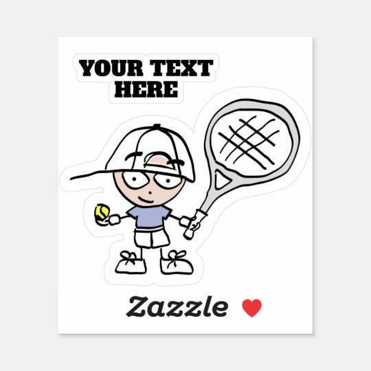 かわいいテニスの漫画が付いているカスタムなデカールのステッカー シール Zazzle Co Jp