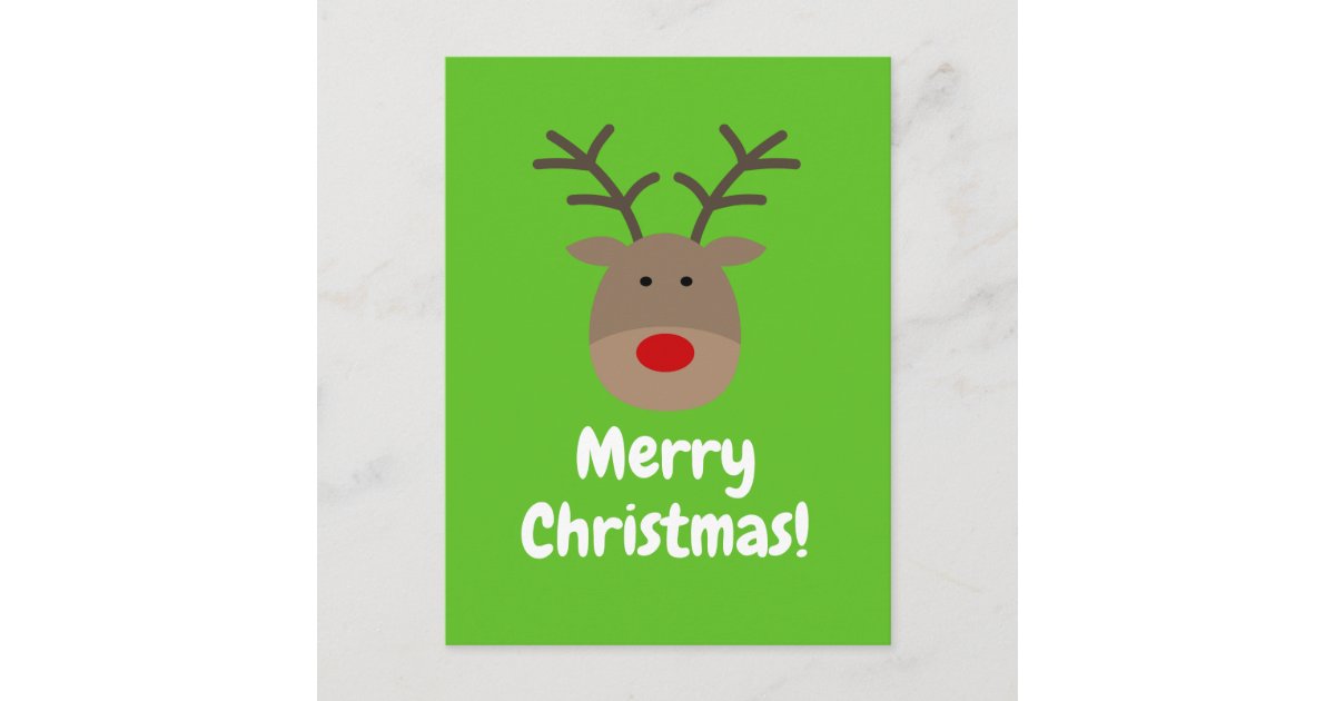 かわいいトナカイのロゴのメリークリスマスの郵便はがき シーズンポストカード Zazzle Co Jp