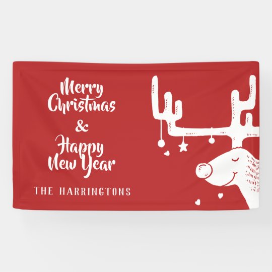 かわいいトナカイの文字クカスタムリスマスバナー 横断幕 Zazzle Co Jp かわいいトナカイの文字クカスタムリスマスバナー 横断幕 Zazzle Co Jp