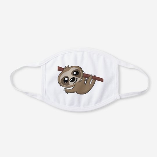 かわいいナマケモノおもしろいのジャングルの動物の子どもたち ホワイトコットンマスク Zazzle Co Jp