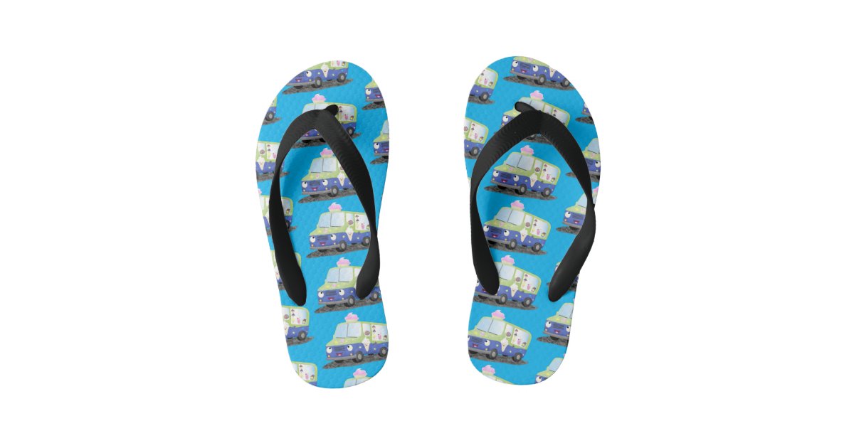 かわいいハッピーアイスクリーム漫画 キッズビーチサンダル Zazzle Co Jp