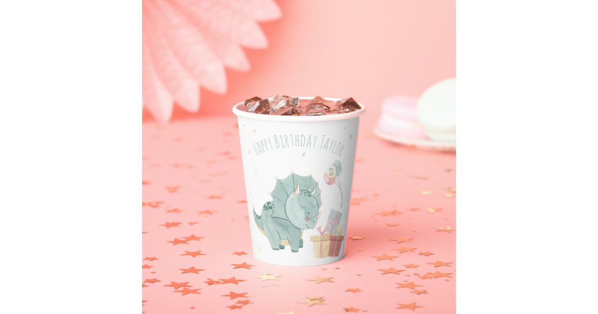 かわいいハッピーバースデーの水彩恐竜が2年 紙コップ Zazzle Co Jp かわいいハッピーバースデーの水彩恐竜が2年 紙コップ Zazzle Co Jp