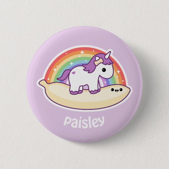 かわいいバナナのユニコーン 缶バッジ Zazzle Co Jp