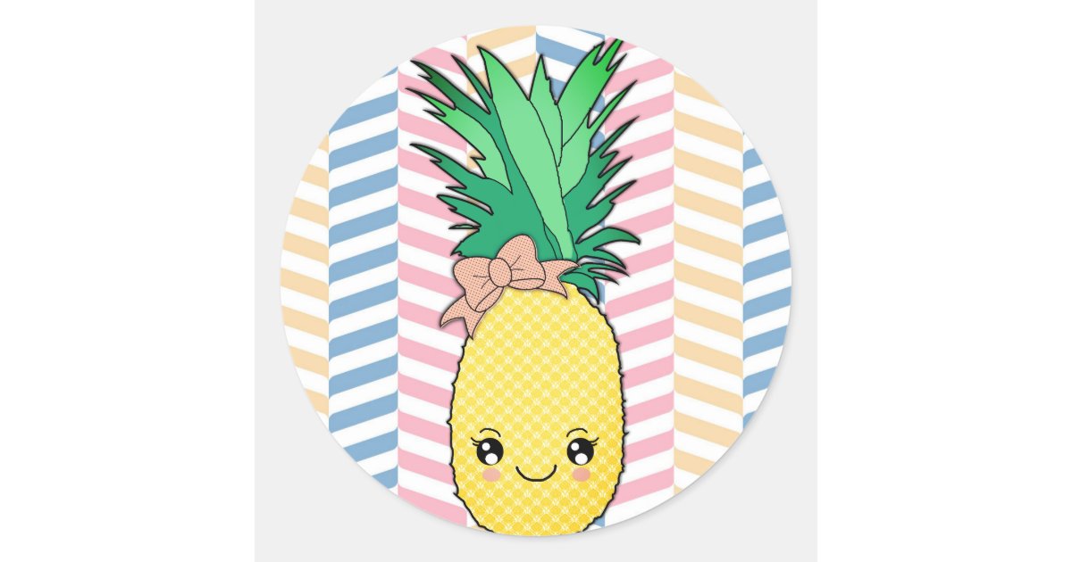 かわいいパイナップルフルーツのかわいいの顔の夏のスタイル ラウンドシール Zazzle Co Jp かわいいパイナップルフルーツのかわいいの顔の夏のスタイル ラウンドシール Zazzle Co Jp