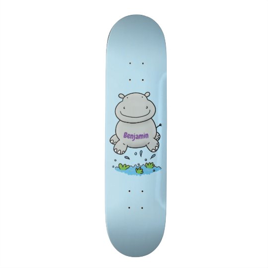 かわいいヒッポジャンプ漫画イラストレーション スケートボード Zazzle Co Jp