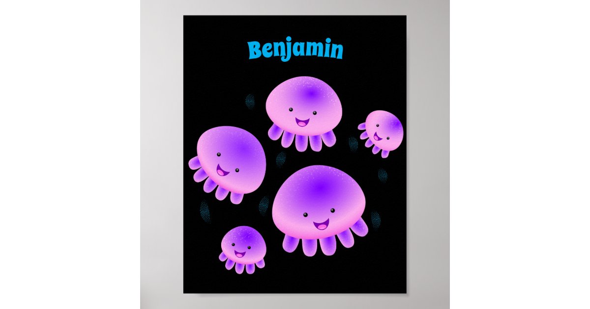 かわいいピンク紫のクラゲかわいい漫画 ポスター Zazzle Co Jp かわいいピンク紫のクラゲかわいい漫画 ポスター Zazzle Co Jp