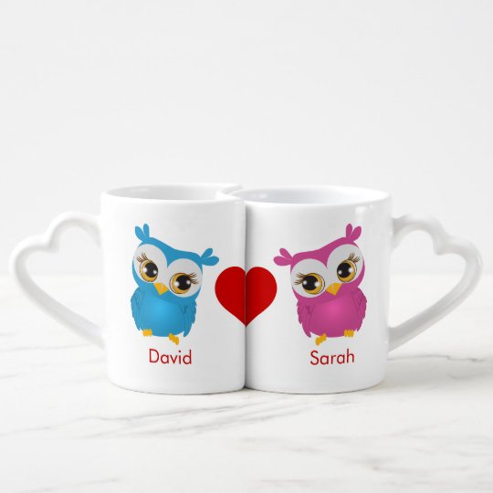 かわいいフクロウのカップルのペアカップ ペアカップ Zazzle Co Jp