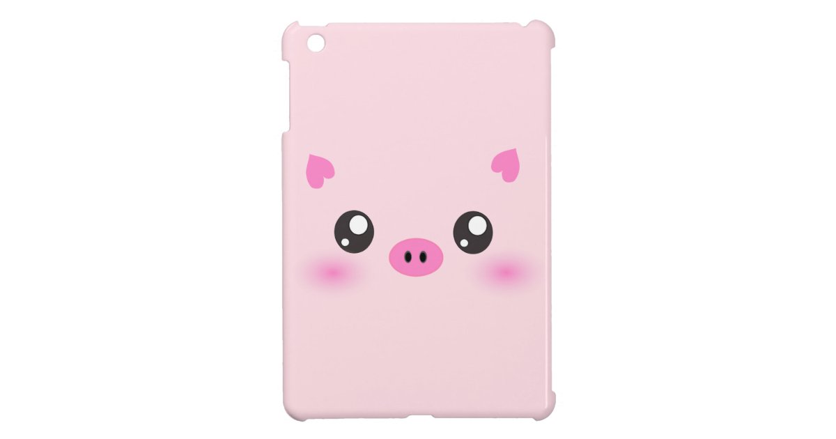 かわいいブタの顔 かわいいのミニマリズム Ipad Miniケース Zazzle Co Jp