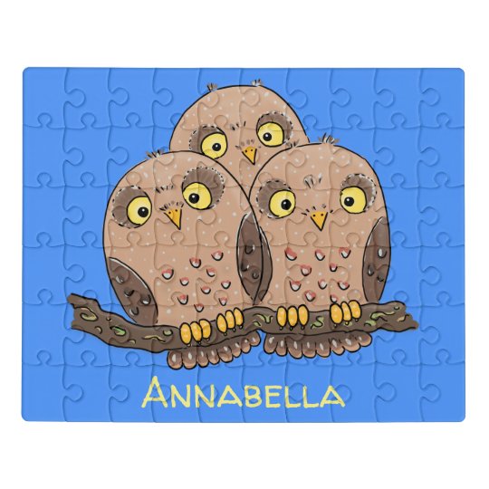 かわいいベビーフクロウトリオ漫画イラストレーション ジグソーパズル Zazzle Co Jp かわいいベビーフクロウトリオ漫画イラストレーション ジグソーパズル Zazzle Co Jp