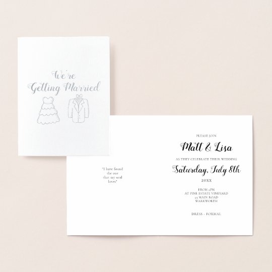 かわいいホイルの結婚式招待状 箔カード Zazzle Co Jp