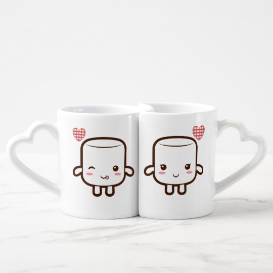 かわいいマシュマロのカップル ペアカップ Zazzle Co Jp