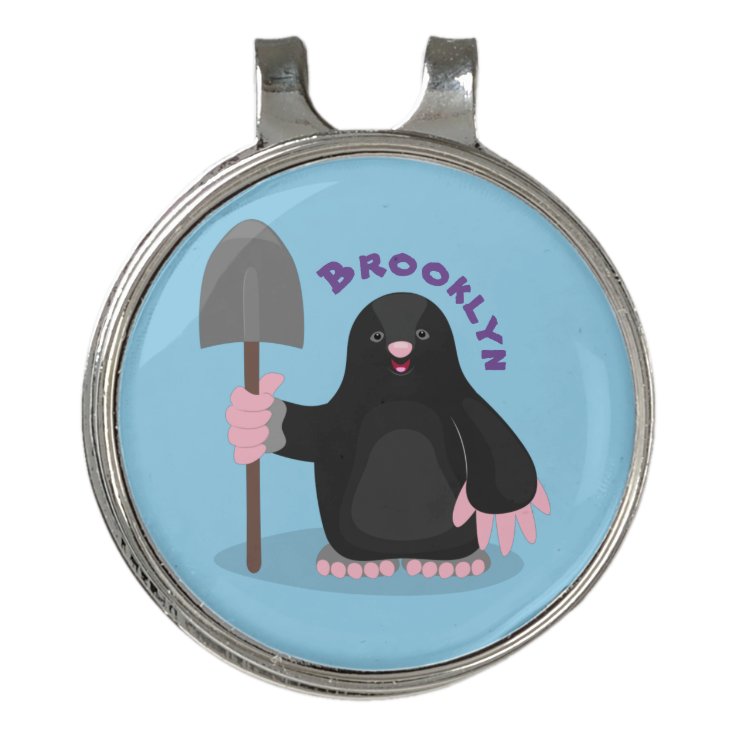 かわいいモグラ漫画のイラストレーション ゴルフハットクリップ Zazzle Co Jp