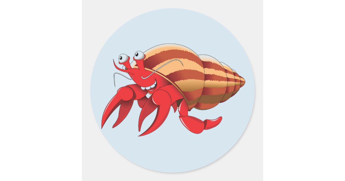 かわいいヤドカリ ラウンドシール Zazzle Co Jp