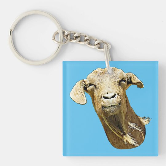 かわいいヤ間抜けギ顔ファーム動物アート キーホルダー Zazzle Co Jp