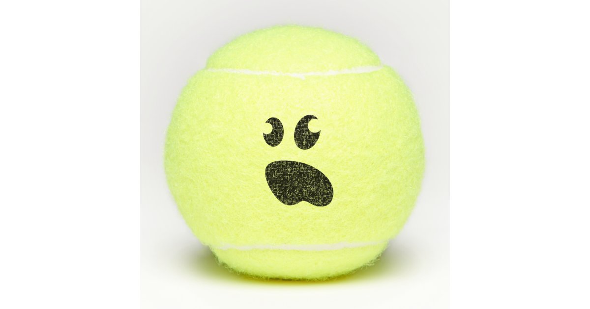 かわいい幽霊の顔を搭載するおもしろいで黄色いテニス ボール テニスボール Zazzle Co Jp