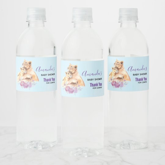 かわいい水彩マザーライオン カブありがとう ペットボトルラベル Zazzle Co Jp