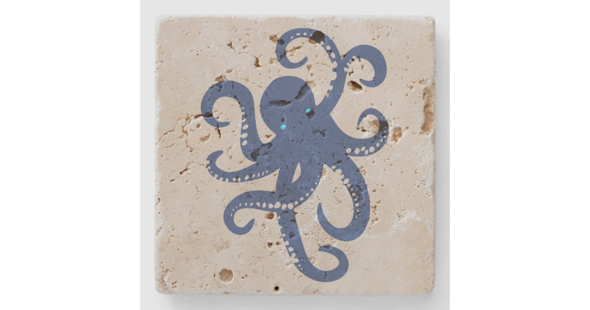 かわいい濃紺のタコのイラストレーション ストーンコースター Zazzle Co Jp かわいい濃紺のタコのイラストレーション ストーンコースター Zazzle Co Jp
