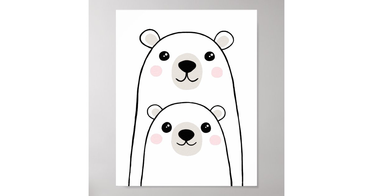 かわいい熊の壁画子供へ ポスター Zazzle Co Jp