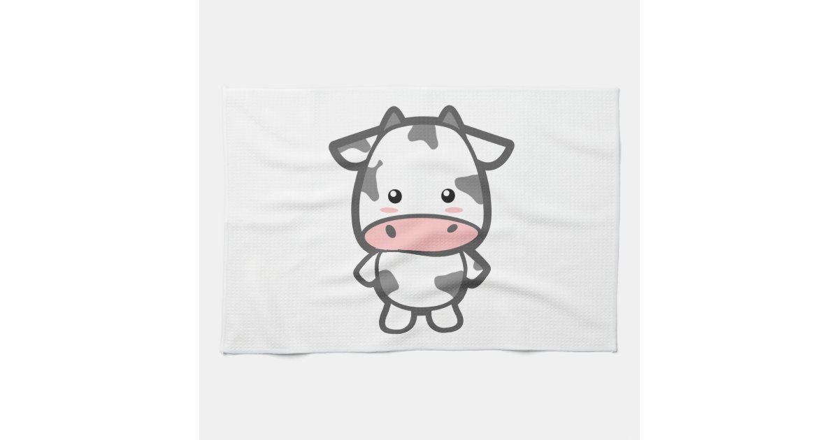 かわいい牛 キッチンタオル Zazzle Co Jp