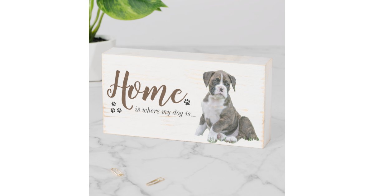 かわいい犬のシンボルや象徴 家には私の犬がいる ウッドボックスサイン Zazzle Co Jp