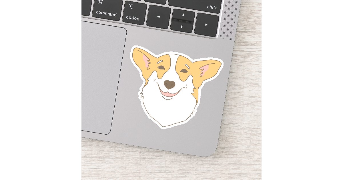 かわいい犬の顔のスケッチのコーギーの微笑 シール Zazzle Co Jp