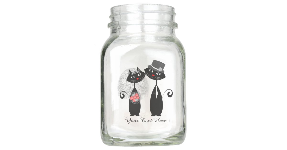 かわいい猫のヒップスターの新郎新婦purrrfect メイソンジャー Zazzle Co Jp かわいい猫のヒップスターの新郎新婦purrrfect メイソンジャー Zazzle Co Jp