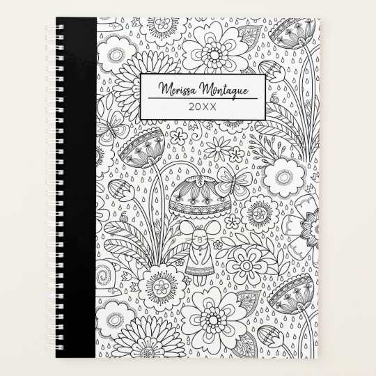 かわいい白黒の花柄 プランナー手帳 Zazzle Co Jp かわいい白黒の花柄 プランナー手帳 Zazzle Co Jp