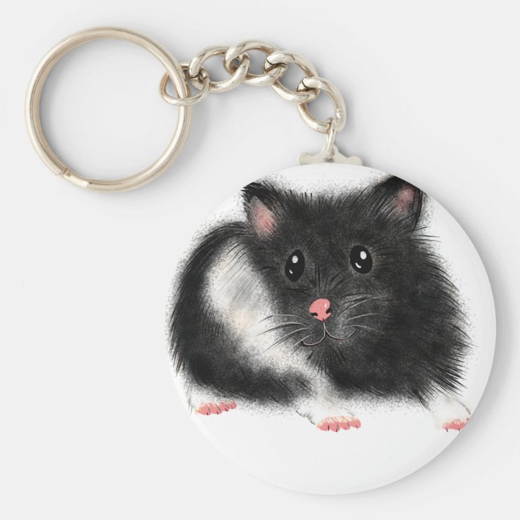 かわいい白黒シリアンハムスターの贈り物アクセサリー キーホルダー Zazzle Co Jp