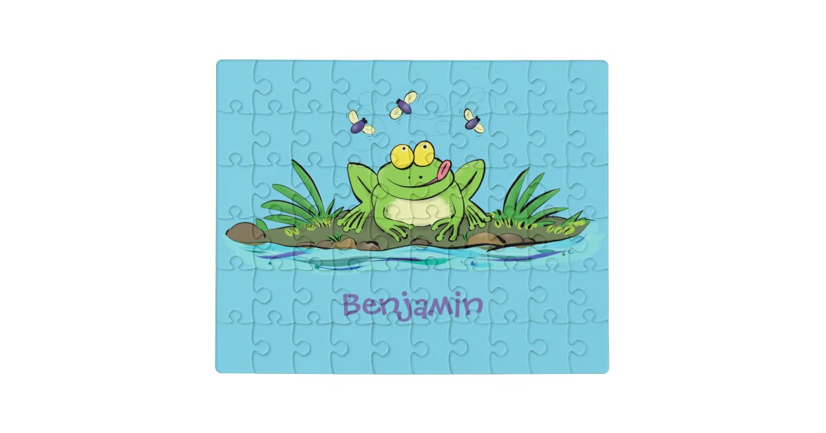 かわいい緑のお腹をすかせた蛙の漫画イラストレーション ジグソーパズル Zazzle Co Jp かわいい緑のお腹をすかせた蛙の漫画イラストレーション ジグソーパズル Zazzle Co Jp
