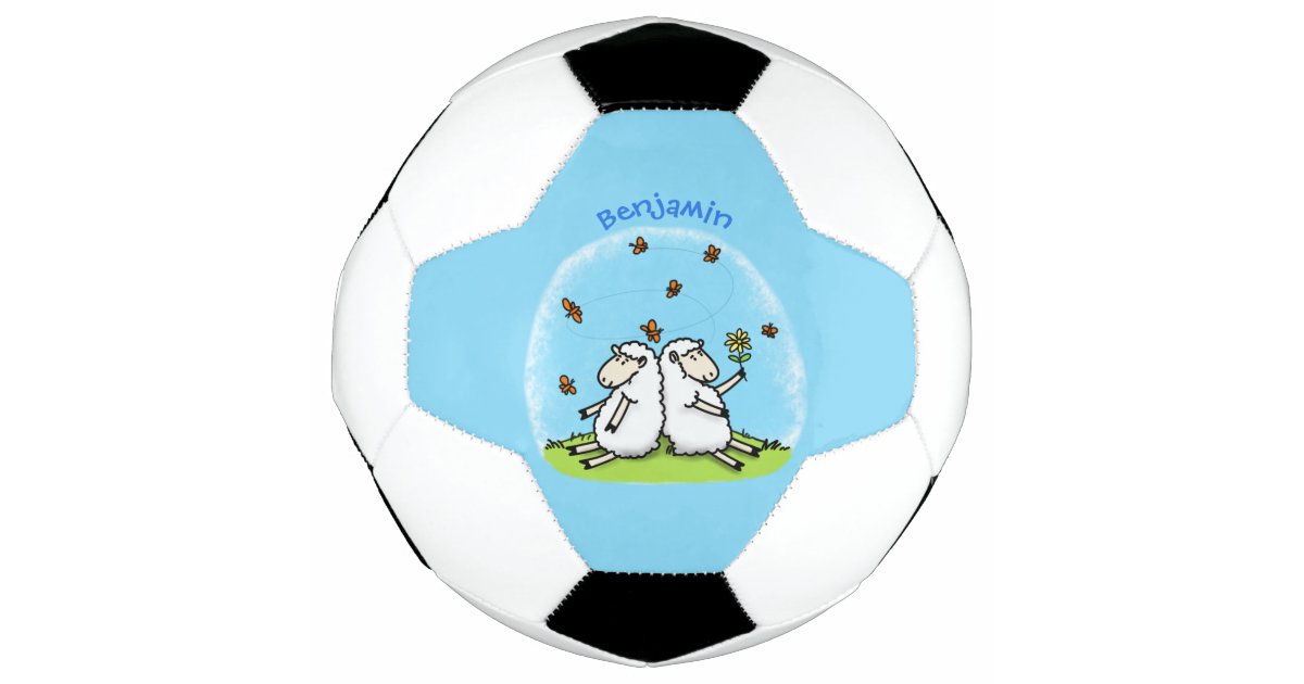 かわいい羊の友人と蝶の漫画 サッカーボール Zazzle Co Jp かわいい羊の友人と蝶の漫画 サッカーボール Zazzle Co Jp