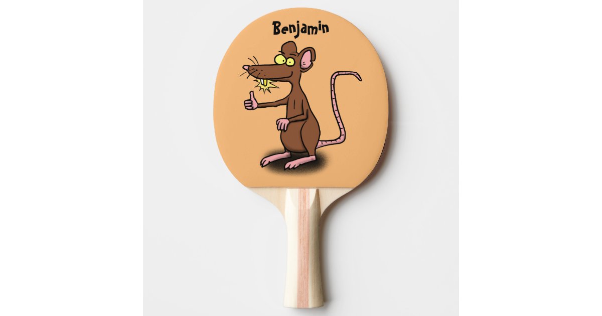 かわいい茶色のネズミの親指が漫画に登場 卓球ラケット Zazzle Co Jp