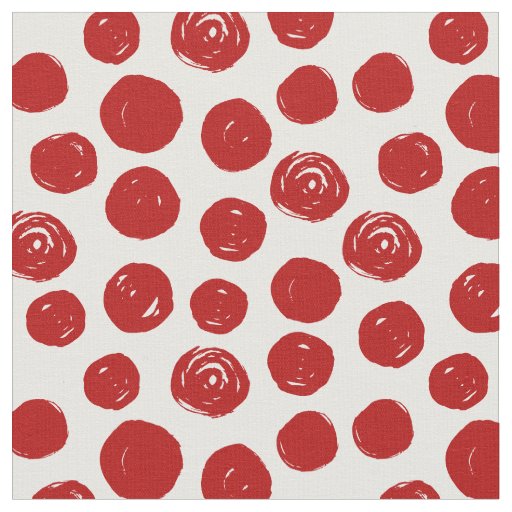 かわいい赤手水彩水玉模様 ファブリック Zazzle Co Jp