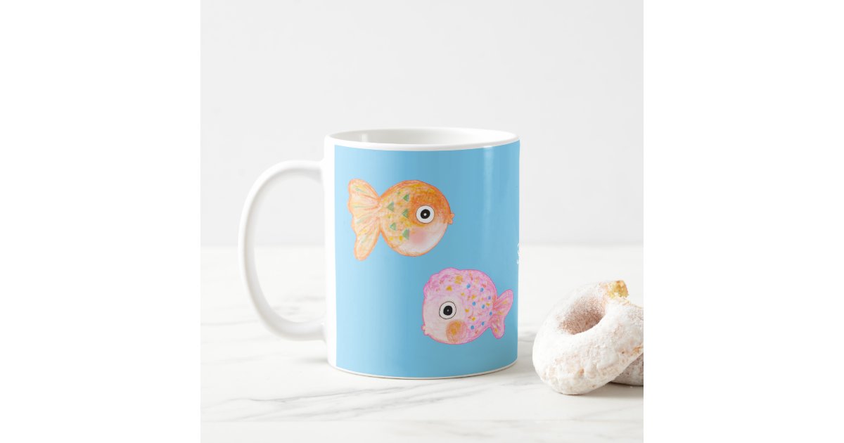 かわいい金魚かわいいおもしろい魚名前をカスタムする コーヒーマグカップ Zazzle Co Jp