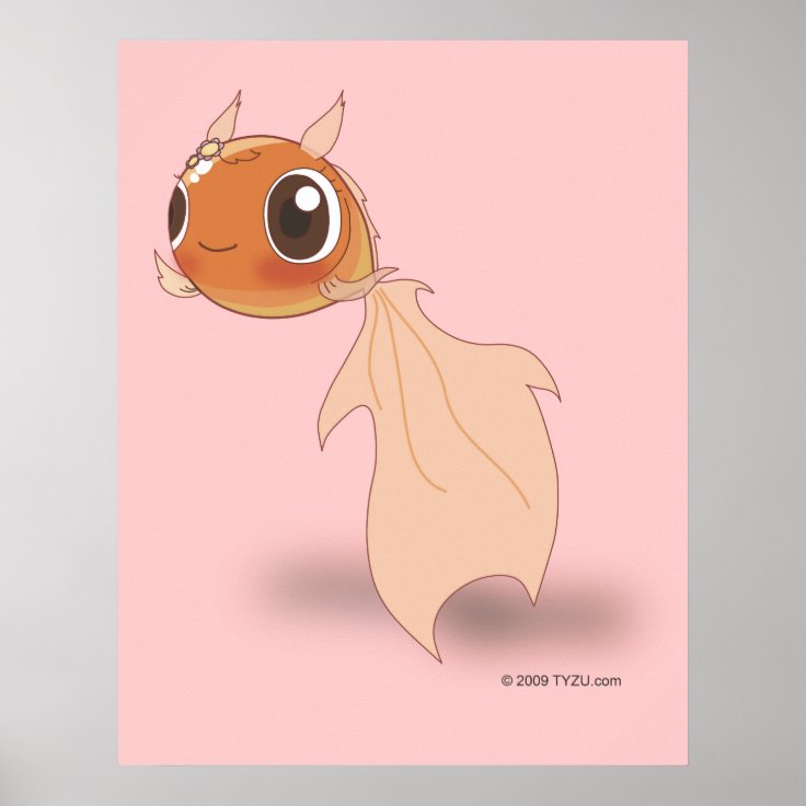 かわいい金魚のおもしろいな日本製アニメのマンガのキャラクタポスター ポスター Zazzle Co Jp