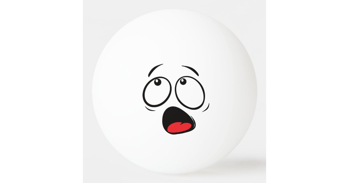 かわいい顔おもしろい文字が怖い 絵文字 卓球ボール Zazzle Co Jp