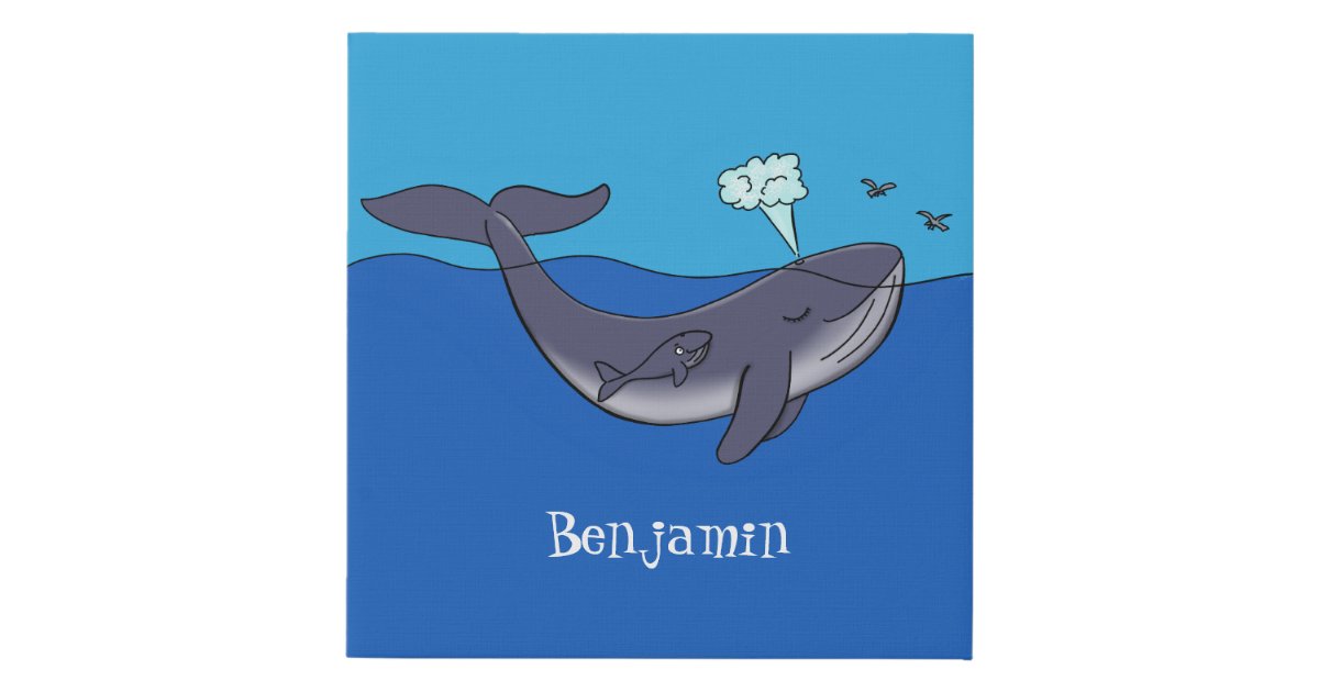 かわいい鯨とふくらはぎの漫画お洒落 フェイクキャンバスプリント Zazzle Co Jp
