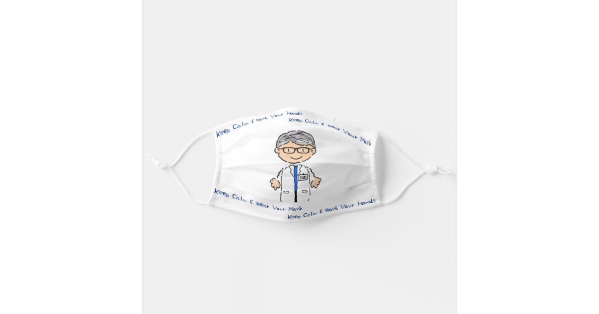 かわいいdr Phosci Calm Wash Your Hand Cartoon フォーシ博士の 大人用布マスク Zazzle Co Jp