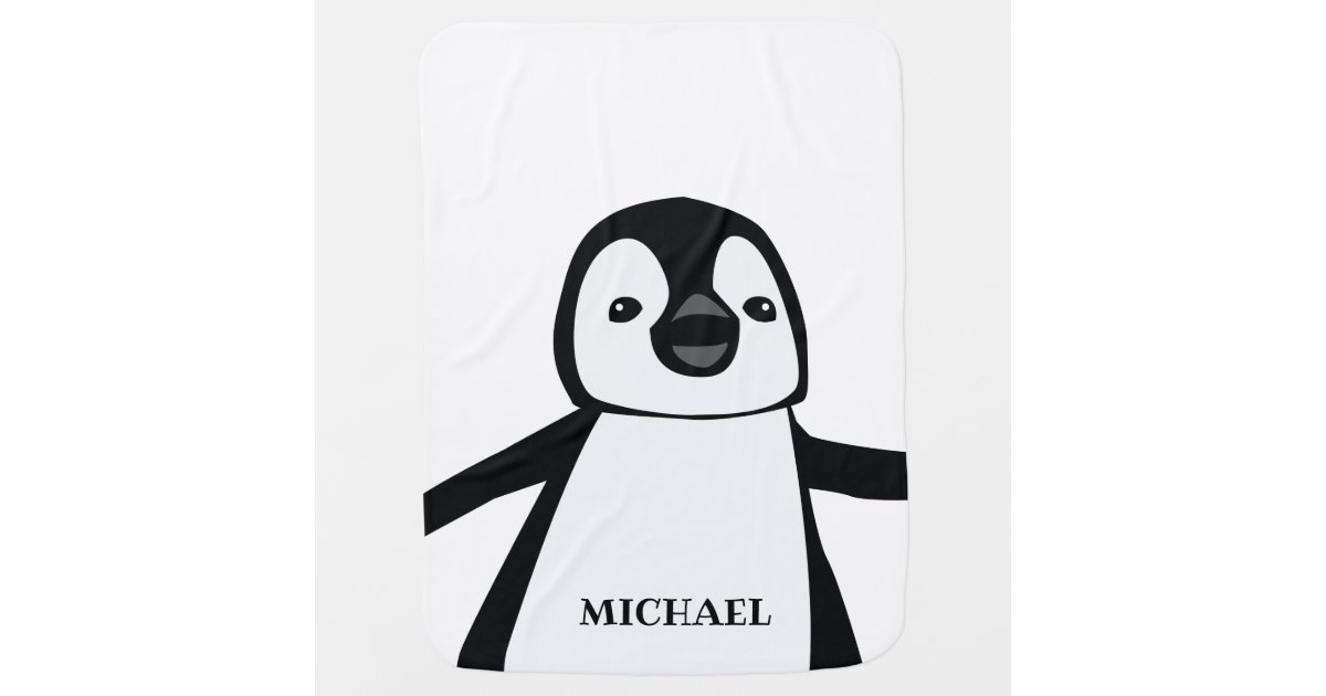 かわいおもしろいいペンギン子供部屋白黒 ベビー ブランケット Zazzle Co Jp