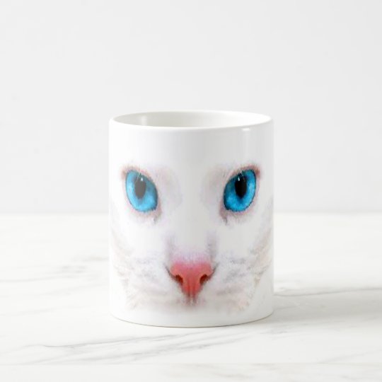 かわいく白い猫 おもしろマグカップ コーヒーマグカップ Zazzle Co Jp