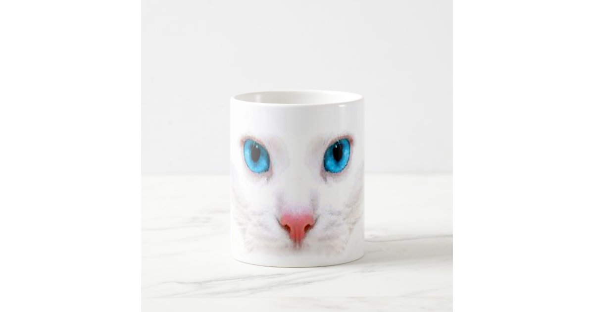 かわいく白い猫 おもしろマグカップ コーヒーマグカップ Zazzle Co Jp