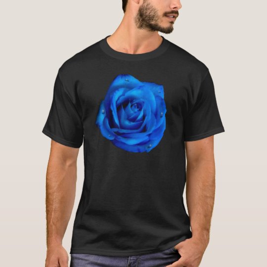 かわいらしい青のバラの花の雨滴の花 Tシャツ Zazzle Co Jp