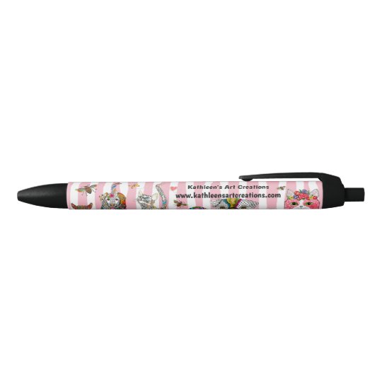 かわいカラフルい犬猫動物ペン 黒ボールペン Zazzle Co Jp